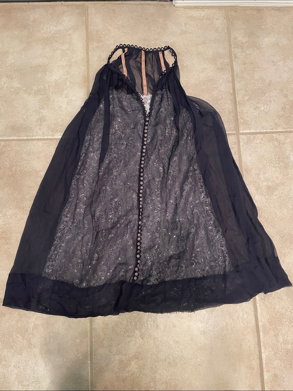 NWOT BCBGMaxAzria Metallic Lace Dress With Button Detailing
